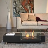 Журнальный столик с биокамином FlameLounge черный
